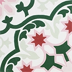 Floral cement tiles